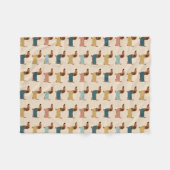 Gemütliches Dackel-Pullover-Muster Fleecedecke (Vorderseite (Horizontal))