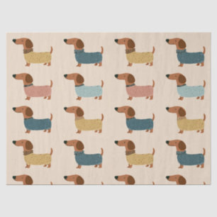 Gemütliches Dackelpullover-Muster Seidenpapier