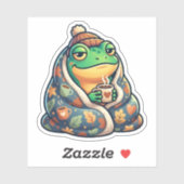 Gemütliches Decken-Frosch-Sticker Aufkleber (Blatt)