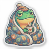Gemütliches Decken-Frosch-Sticker Aufkleber (Vorderseite)