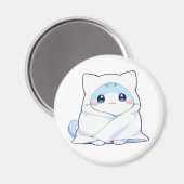 Gemütliches Decken-Kätzchen Kawaii Süßes Katzen-De Magnet (Vorderseite/Rückseite)