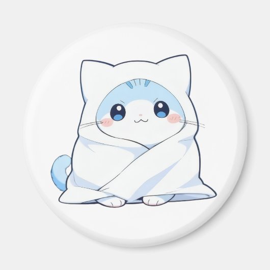 Gemütliches Decken-Kätzchen Kawaii Süßes Katzen-De Magnet (Vorne)
