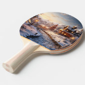 Gemütliches Dorf an Weihnachtsbildern Tischtennis Schläger (Vorderseite)