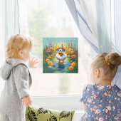 Gemütliches Duckling-Fenster Fensteraufkleber