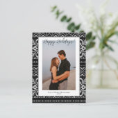 Gemütliches Einfaches Budget Schwarz & Weiß 1 Foto Postkarte (Stehend Vorderseite)