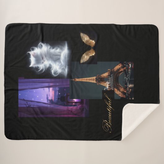 Gemütliches eklektisches Schuhwerk, Eiffelturm, Fu Sherpadecke (Vorderseite (Horizontal))