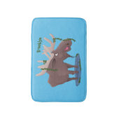 Gemütliches Elch-Cartoon-Illustration Badematte (Vorderseite Vertikal)