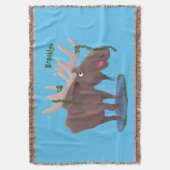 Gemütliches Elch-Cartoon-Illustration Decke (Vorderseite Vertikal)