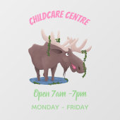 Gemütliches Elch-Cartoon-Illustration Fensteraufkleber (Blatt)