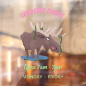 Gemütliches Elch-Cartoon-Illustration Fensteraufkleber (Blatt 2)