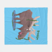 Gemütliches Elch-Cartoon-Illustration Fleecedecke (Vorderseite (Horizontal))