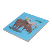 Gemütliches Elch-Cartoon-Illustration Fliese (Seite)