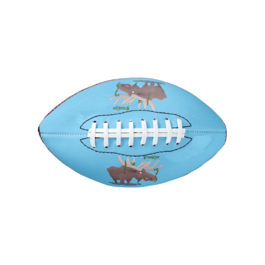 Gemütliches Elch-Cartoon-Illustration Football (Vorderseite)