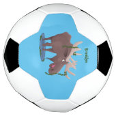 Gemütliches Elch-Cartoon-Illustration Fußball (Gedreht)