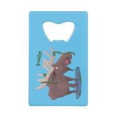 Gemütliches Elch-Cartoon-Illustration Geldbeutel Flaschenöffner (Vorderseite)