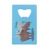 Gemütliches Elch-Cartoon-Illustration Geldbeutel Flaschenöffner (Rückseite)