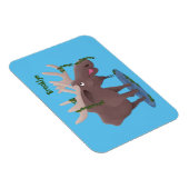Gemütliches Elch-Cartoon-Illustration Magnet (Rechte Seite)
