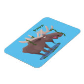 Gemütliches Elch-Cartoon-Illustration Magnet (Linke Seite)
