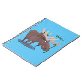 Gemütliches Elch-Cartoon-Illustration Notizblock (Linke Seite)