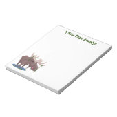 Gemütliches Elch-Cartoon-Illustration Notizblock (Rotiert)