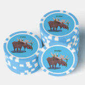 Gemütliches Elch-Cartoon-Illustration Pokerchips (Stapel)
