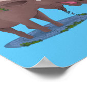 Gemütliches Elch-Cartoon-Illustration Poster (Ecke)