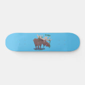 Gemütliches Elch-Cartoon-Illustration Skateboard (Horizontal)