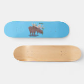 Gemütliches Elch-Cartoon-Illustration Skateboard (Horizontal)