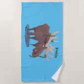 Gemütliches Elch-Cartoon-Illustration Strandtuch (Vorderseite)
