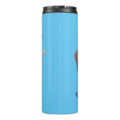 Gemütliches Elch-Cartoon-Illustration Thermosbecher (Rückseite)