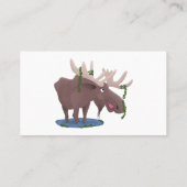 Gemütliches Elch-Cartoon-Illustration Visitenkarte (Rückseite)