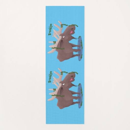 Gemütliches Elch-Cartoon-Illustration Yogamatte (Vorderseite)