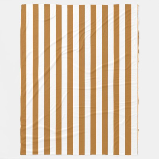 Gemütliches Elegance Warm Amber & Weiß gestreift Fleecedecke (Vorderseite)