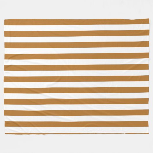 Gemütliches Elegance Warm Amber & Weiß gestreift Fleecedecke (Vorderseite (Horizontal))
