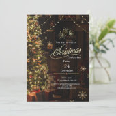 Gemütliches & elegantes Weihnachtsfest Einladung (Stehend Vorderseite)