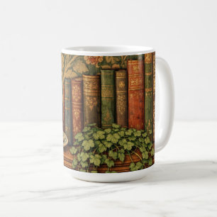 Gemütliches englisches Cottage-Core-vintage-Bücher Kaffeetasse