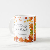 Gemütliches Erntedank-Dinner-Party im Herbst Kaffeetasse (Vorderseite Links)