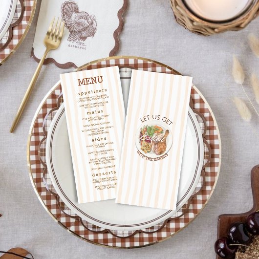 Gemütliches Erntedankfest Thanksgiving-Dinner Menükarte