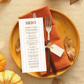 Gemütliches Erntedankfest Thanksgiving-Dinner Menükarte