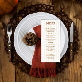 Gemütliches Erntedankfest Thanksgiving-Dinner Menükarte