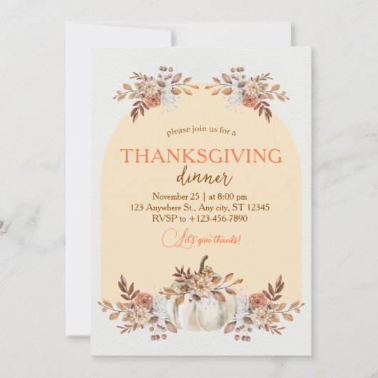 Gemütliches Erntemuster Herbst-Ansammlung Einladung (Vorderseite)