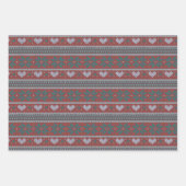 Gemütliches Fair Isle Weihnachts-Sweaters-Patterns Geschenkpapier Set (Vorderseite 2)