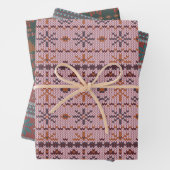 Gemütliches Fair Isle Weihnachts-Sweaters-Patterns Geschenkpapier Set (Beispiel)