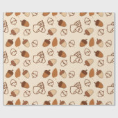 Gemütliches Fall Hazelnut Leaf Nahtloses Wrapping  Geschenkpapier (Flach)