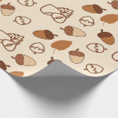 Gemütliches Fall Hazelnut Leaf Nahtloses Wrapping Geschenkpapier (Ecke)