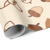Gemütliches Fall Hazelnut Leaf Nahtloses Wrapping  Geschenkpapier (Rolleneckpunkt)
