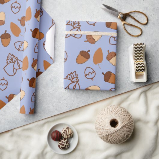 Gemütliches Fall Hazelnut Nahtloses Wrapping Papie Geschenkpapier (Kunsthandwerk)