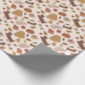 Gemütliches Fallmuster Geschenkpapier (Ecke)