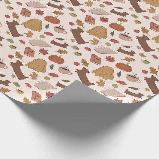 Gemütliches Fallmuster Geschenkpapier (Ecke)