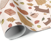 Gemütliches Fallmuster Geschenkpapier (Rolleneckpunkt)